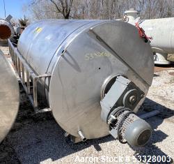 Used 1,200 Gallon Stainless Steel Agitated Tank – Vertical Mixing System