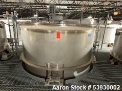 Used-ICCNW Single wall stainless steel mixing tank, 90IN diameter x 12FT high, 4,224 Gallon capacity, (TK 324), 4 blade agit...