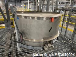 Used ICCNW Single wall stainless steel mixing tank, 4,224 Gallon capacity. 90" diameter x 12' high. 4-Blade agitator. Mounte...