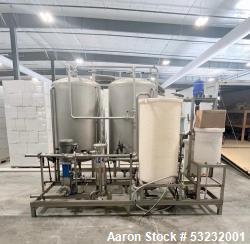 Used IDD Manual CIP/SIP System – (2) 250 Gallon Stainless Tanks, 5HP Pump, Filter, Mounted Skid