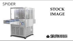 Unused Selmi Spider Vertical Spiral Cooling Tunnel. 304 stainless steel contact parts; Holds 120 moulds.