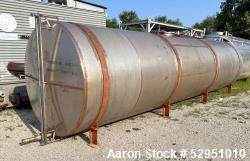 Used Horizontal Agitated 5,800 Gallon 304 Stainless Steel Tank